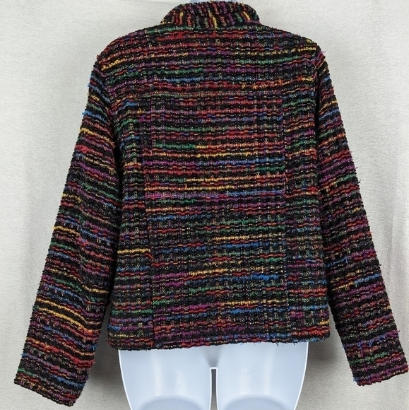New Direction colorful striped Tweed jacket Sz medium - Picture 9 of 9